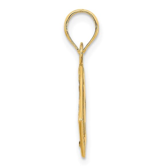 14k Yellow Gold Lighthouse Compass Pendant
